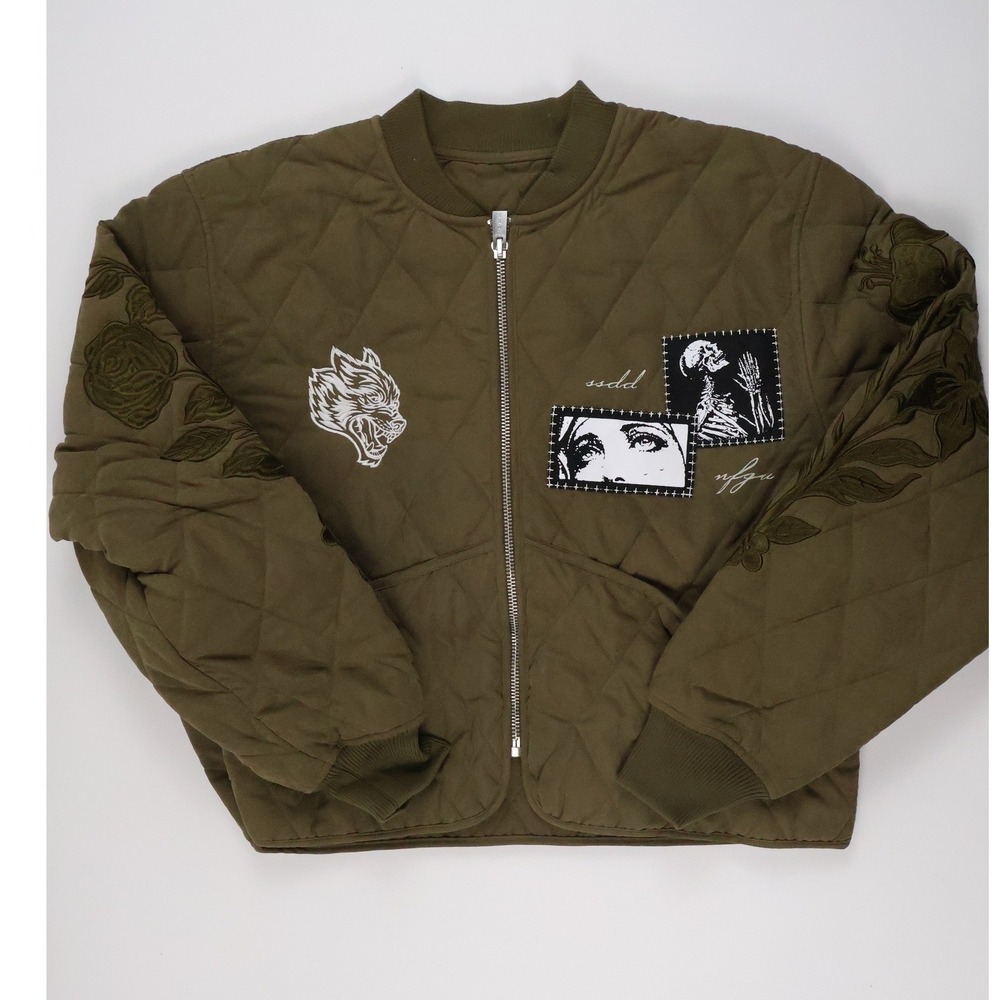 Darc Sport Quilted Bomber Jacket Wolves Limited Edition 397 of 500 Large NEW